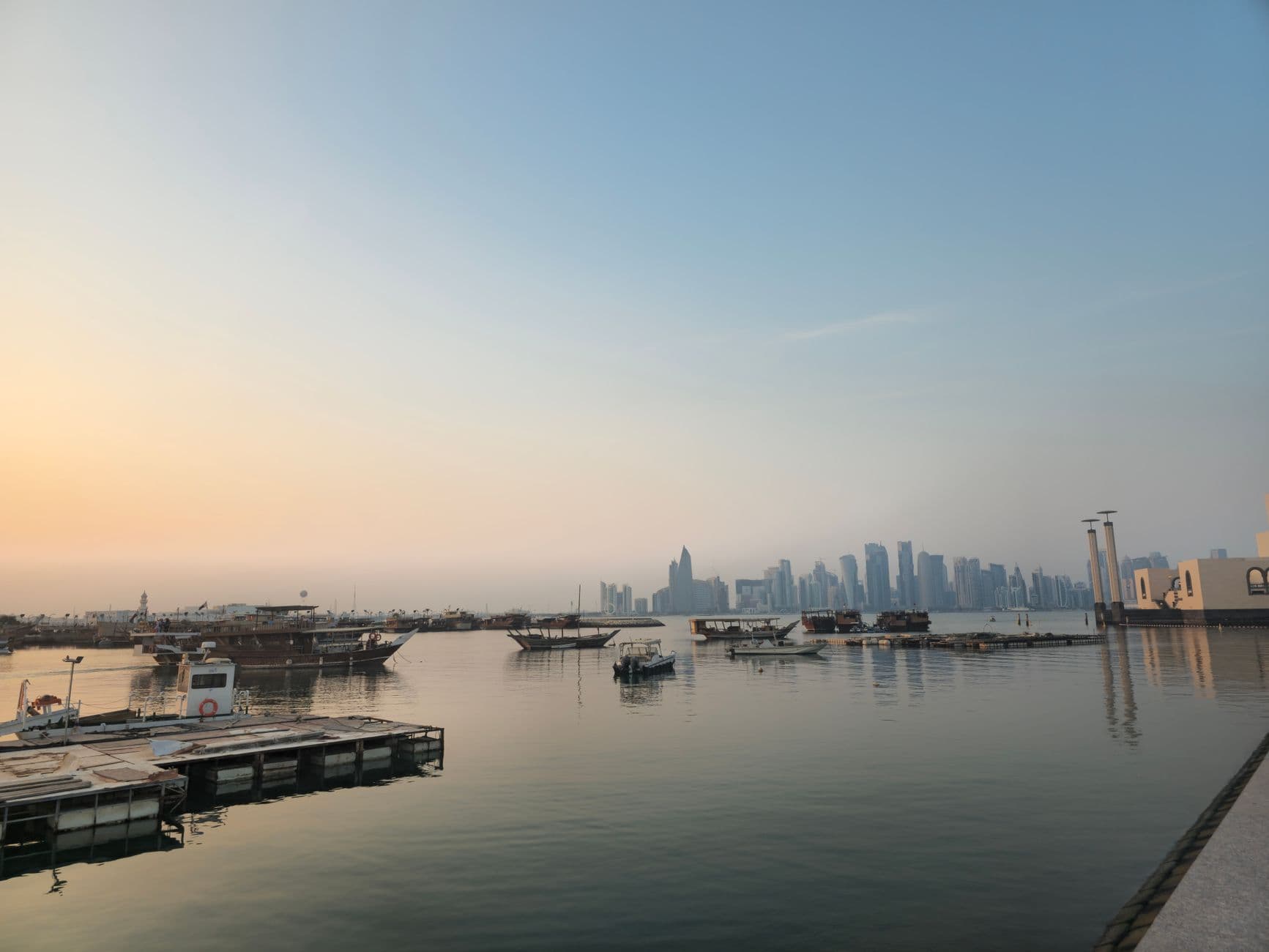 Veduta del paesaggio costiero di Doha